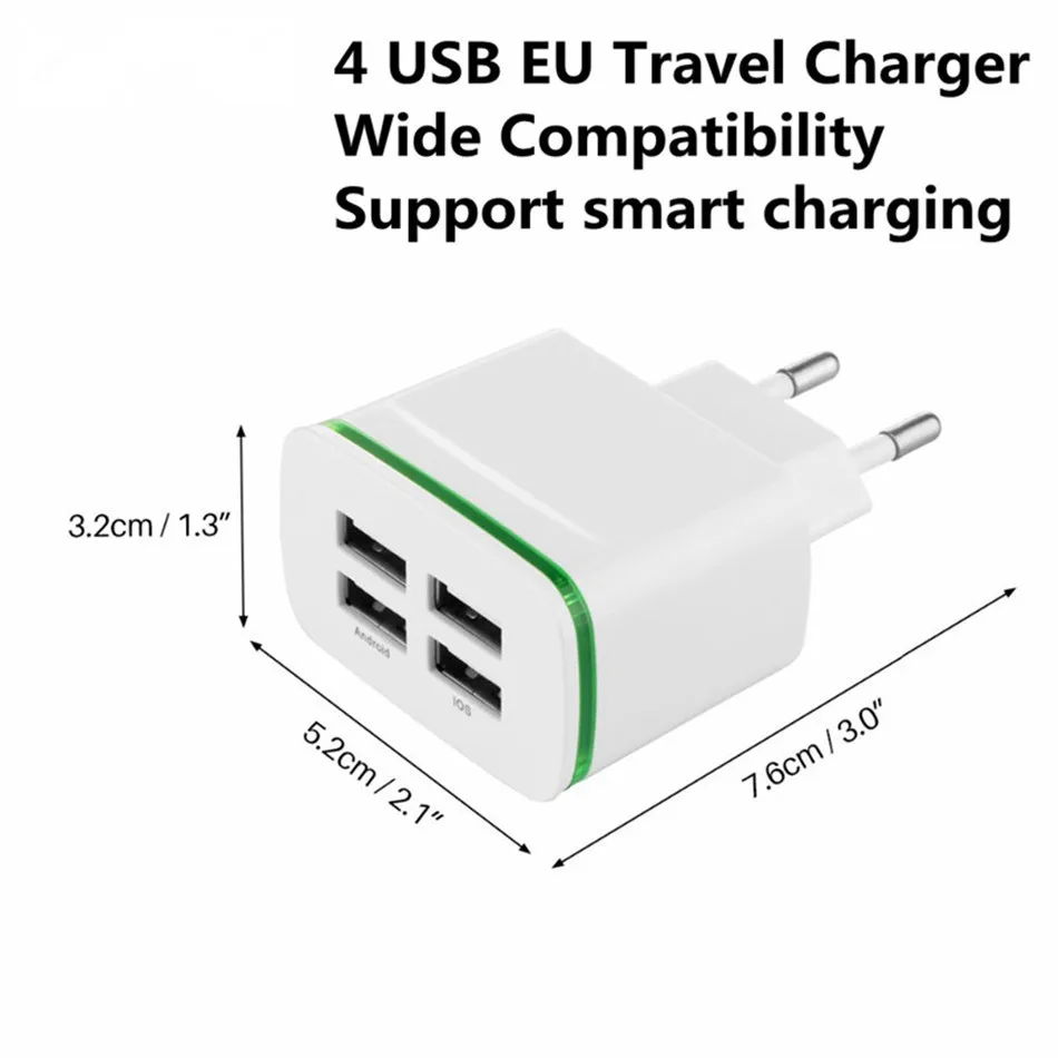 Универсальное зарядное устройство XEDAIN с 4 портами Usb, адаптер питания, 5 в, 4 а, штепсельная вилка европейского стандарта, дорожное настенное зарядное устройство для планшетов samsung, iPhone, iPad, sony, htc, LG