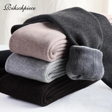 Rihschpiece, теплые зимние Бархатные леггинсы для женщин, толстые, с высокой талией, рождественские леггинсы, штаны размера плюс, женские леггинсы, RZF1534