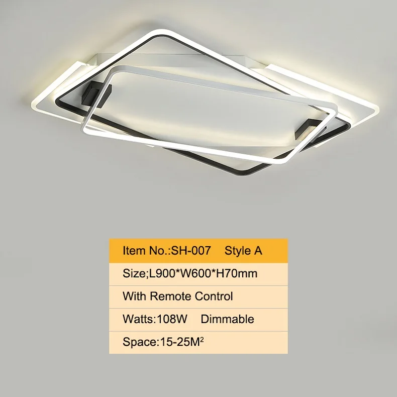 NEO Gleam пульт дистанционного управления, современная светодиодная Люстра для гостиной, спальни, кабинета, диммируемая Потолочная люстра 110 В 220 В - Цвет абажура: Style A 900x600mm