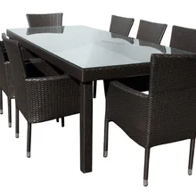 Мебель плетеная из ротанга дешевые обеденный стол и 6 стульев