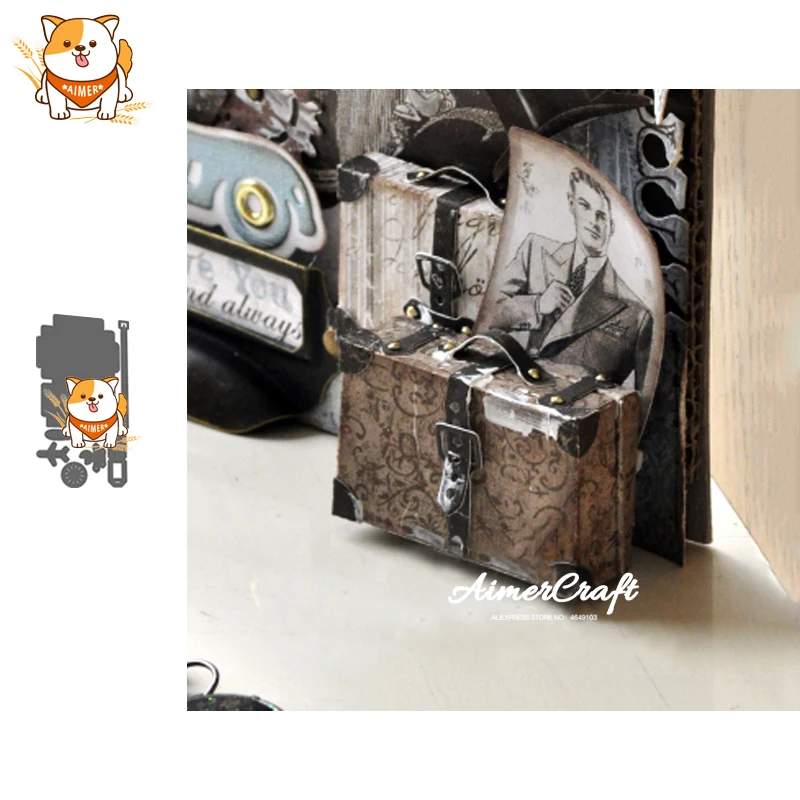 

Flight Suitcase Metal Cutting Dies Scrapbooking Stencil For DIY Paper Card Decorative Embossing Die Cut Craft Dies New 2019