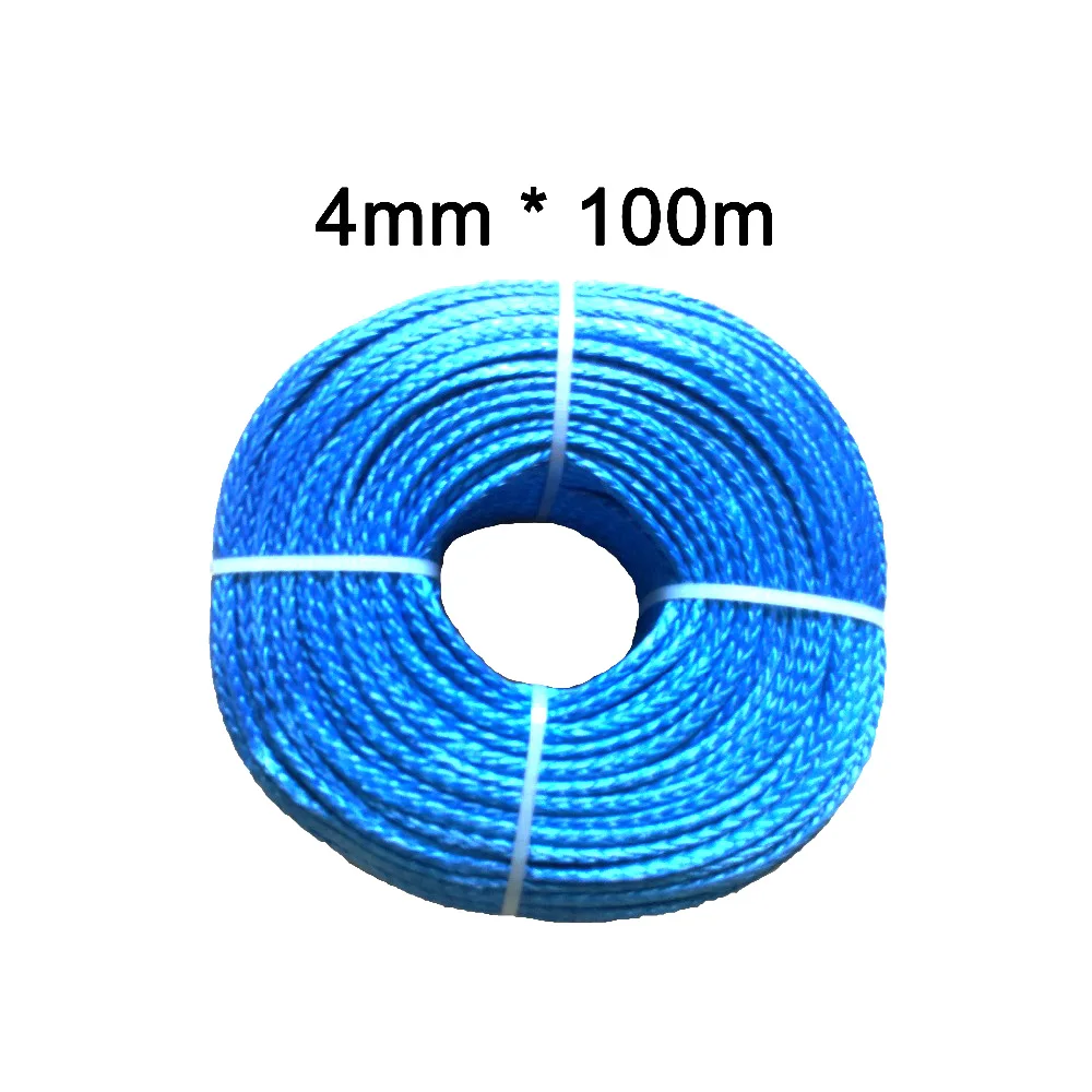 4 мм * 100 м UHMWPE синтетическая лебедка буксировочный Тяговый кабель/веревка/lLine