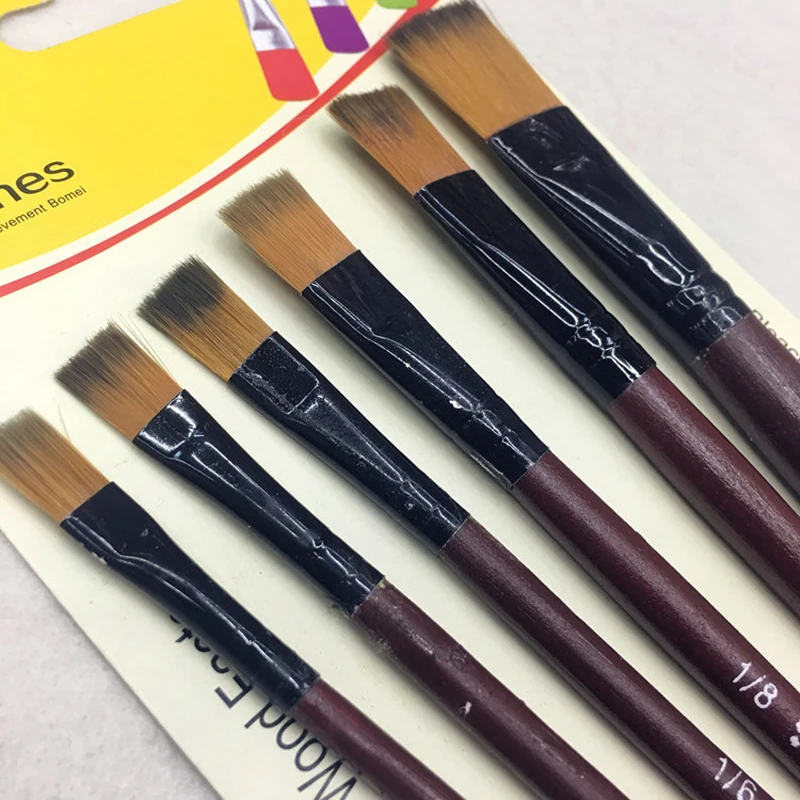 6PCSset Professional Imported Nylon Hair Artist Paint Brushes Set for Artist Watercolor Drawing Acrylic Oil Painting Tools  (4)