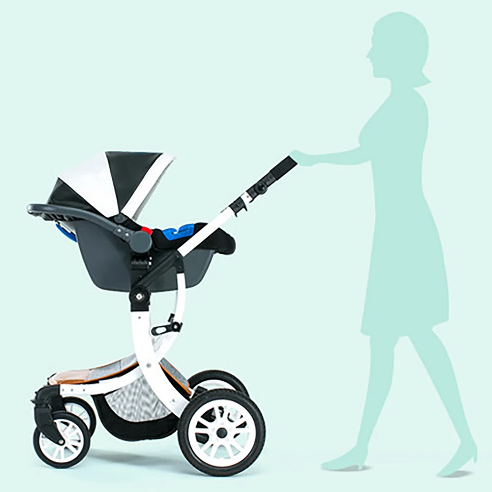 Бесплатная доставка babyfond детская Роскошная коляска 3 в 1 модный транспортный