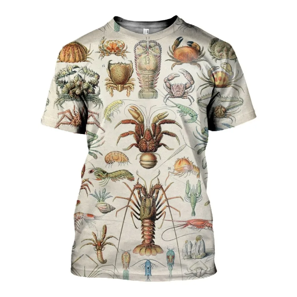 New 2019 3D All Printed Marine Crustaceans Unisex Tops Custom Short Sleeve Popular T-Shirt Street Wear Pullover Drop Shipping |