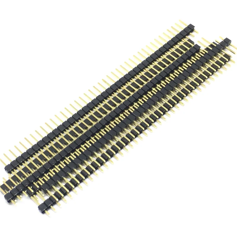 40 Pin 1x40 Single Row Male 2.54 Breakable Pin Header Connector Strip for Arduino Black  
