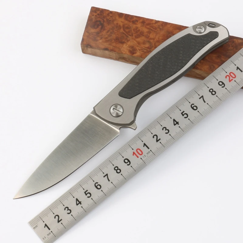 

MIKER F95 folding knife D2 steel TC4+ carbon fiber handle camping knife practical fruit knife EDC