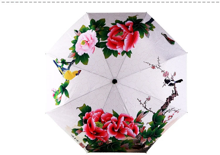 Зонт от дождя для женщин Женский зонтик с цветочным рисунком зонтик с рисунком Защита от солнца УФ Зонты для дождя складной зонтик XYTQ-36