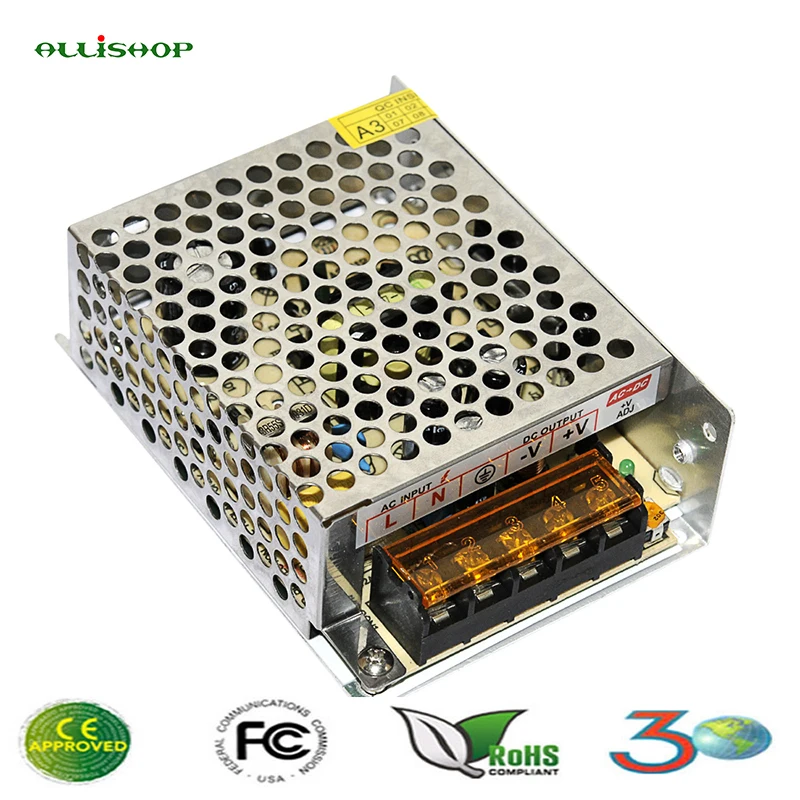

AllISHOP 12v power supply 2a dc adjustable material escolar ac 110-120v switching power supply source of power for computer led