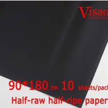 Черная бумага кьюань, VISAD бумага для рисования, 90*180 см декупажная рисовая бумага наполовину сырая наполовину спелая бумага