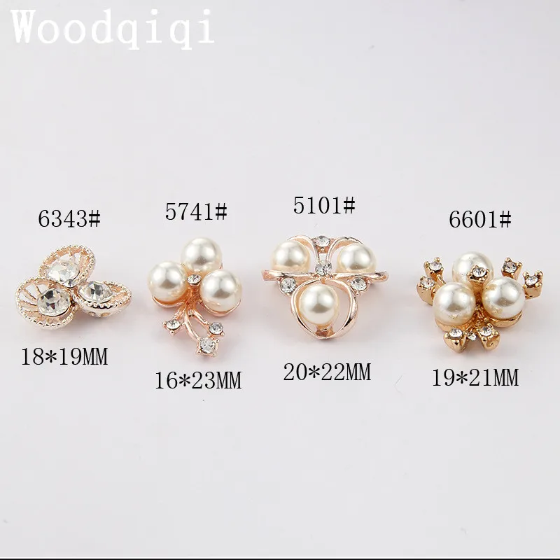 Woodqiqi 100 шт./лот Стразы инкрустированные жемчугом треугольные Цветочные украшения головной убор аксессуары ручной работы аксессуары из сплава