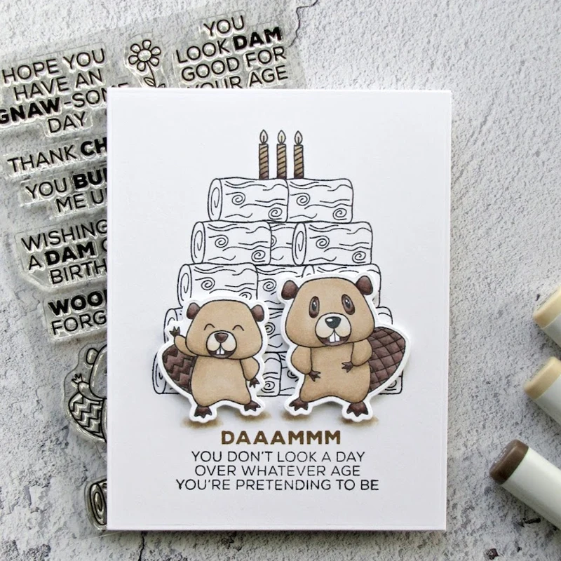 

AZSG Heartfelt Blessings/Funny Beaver Clear Stamps/Seals For DIY Scrapbooking/Card Making/Album Decorative Silicone Stamp Craft