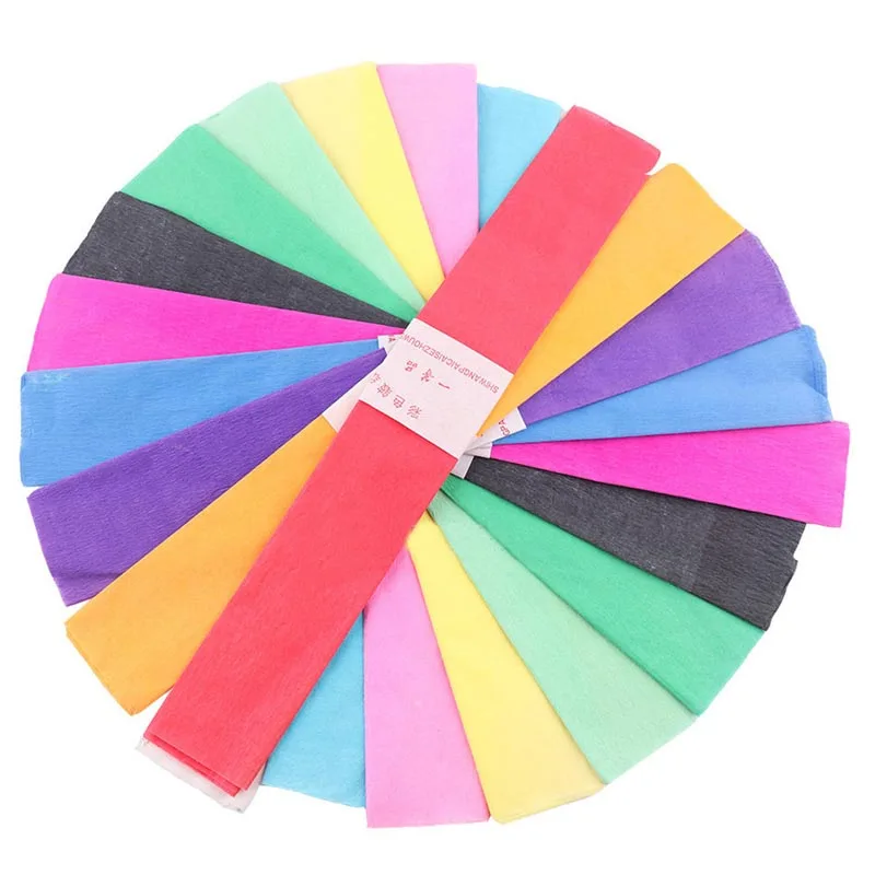 

75*53cm Wrinkle Paper 12 Colors Origami Crinkled Crepe Paper Diy Flowers Wrapping Fold Crafts Decor Kindergarten Handmade Paper