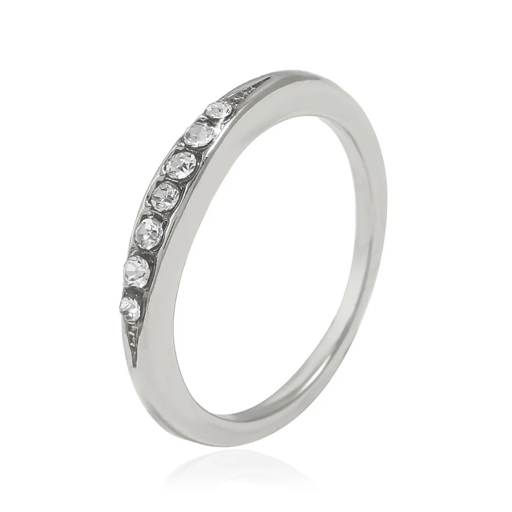 

2019 New Fashion Simple Design Women Alloy Ring Crystal Zirconia Wedding Engagement Party Ring Women Jewelry Gift Bague Femme