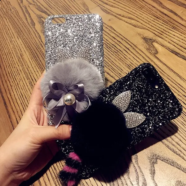 For-iPhone-6-6S-7-8-Plus-X-Luxury-Glitter-Fashion-Bling-Ear-Cute-Tail-Bow (2) - 