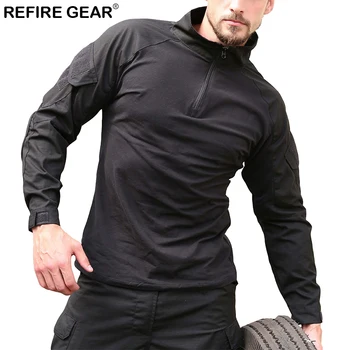 

Refire Gear Outdoor Mens Shirts Cotton Long Sleeve Strech Breathable Shirt Hiking Hunting Camping Climbing Sporting Shirt Men