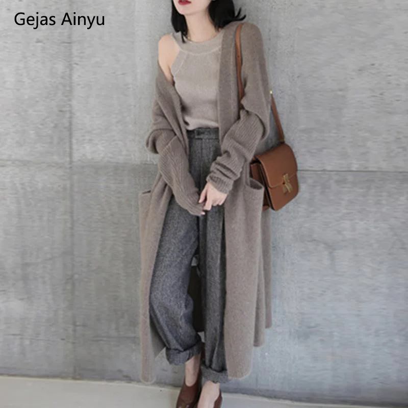 Autumn Winter New Cashmere sweater Coat European style cardigan women fashion 2020 sweater women long cardigan knitted sweater|Cardigans| - AliExpress