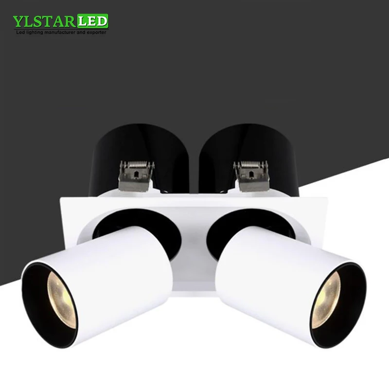 

YLSTAR Free shipping LED Stretchable Downlight COB Ceiling LED SpotLight 6W 12W 24W ceiling recessed Lights Indoor Lighting