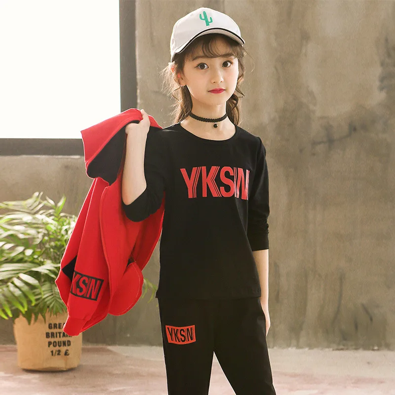 

Children's Clothes Autumn Spring New Baby Girl Fashion Casual Toddler Purity Hooded Sets Kids Lovable Cute Sports Letter Suit