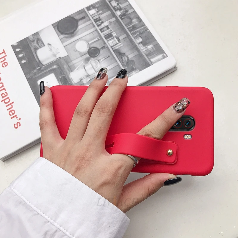 Чехлы для xiaomi pocophone f1 наручный ремешок силиконовый чехол телефона poco держатель poko