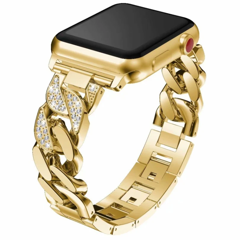 Watchband Strap For Apple Watch Band Series 1/2/3/4/5 42mm/38mm/44mm/40mm Diamond Stainless Steel Bracelet Watch Accessories Watchband Strap For Apple Watch Band Series 1/2/3/4/5 42mm/38mm/44mm/40mm Diamond Stainless Steel Bracelet Watch Accessories