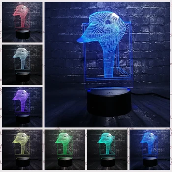

Goose head LED Night light Animal House Decoration lamp Bedroom Sleep Light USB Base 7 Color Change Kid Christmas Boy lamp Toy