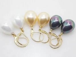 &gt&gt&gtcolor 12X16MM White Yellow Black Shell Pearl Drop Earrings | Украшения и аксессуары