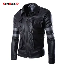 2016 New Male Outwear Coat Top Quality Patchwork Motorcycle Leather Jackets Slim Fit PU Leather Jacket