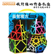 Zhenwei speed Cube Puzzle Pack | 2x2 3x3 4x4 5x5 Fiber Rice Pyramid Skew Megaminx Carbon Stickerless Cube набор Коллекция