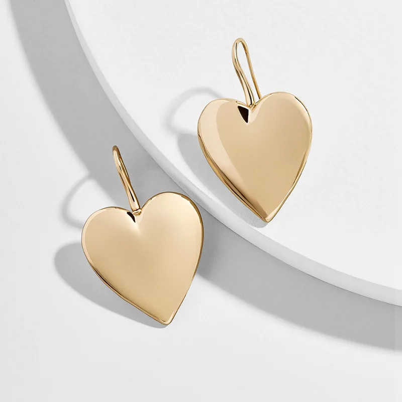

Fashion Love Heart Dangle Earrings Punk Style Hook Drop Earring Cute Earrings For Women Lady's Jewelry Gifts Black Gold Color