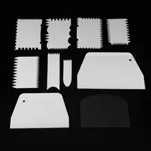 10 шт. скребок для льда для торта Гладкий скребок резаки инструмент шлифовки набор пластиковый нож для теста шпатели для торта инструменты для выпечки