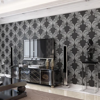 

Modern Chinese Style Black Wallpaper Rolls for Living Room TV background 3d wall wallpaper Home Decor 3d Wall paper for Cafe