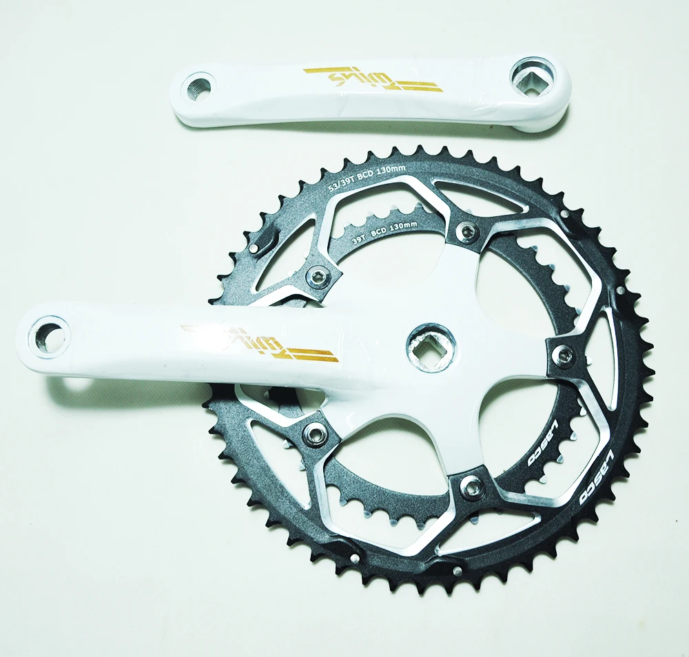 

Lasco white color aluminum CNC 53 39 T road bike crank chain wheel