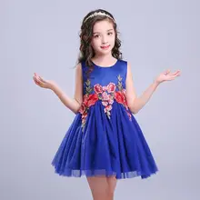 Роскошные Обувь для девочек платье сетка жемчуга детей нарядные платья для свадьбы Детские вечерние Бальные платья Вечерние Детские платья Одежда для девочек