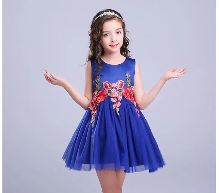 Luxury Girls Dress Mesh Pearls Children Wedding Party Dresses Kids Evening Ball Gowns Formal Baby Frocks Clothes for Girl | Детская