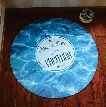

3D Ocean Scene Round Carpet area rugs kids room bathing rug for bedroom mat non-slip 60*60 80*80CM computer mat