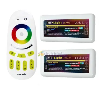 

2.4G Touch Wireless RF Remote+2x 4-Zone RGB LED Dimmer Controller For RGB Bulb Strip Light Free shipping