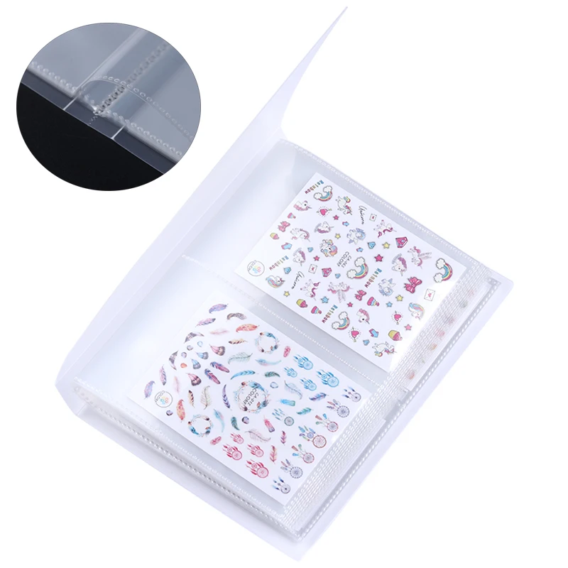

1 Pc 20 Pages 3D Nail Sticker Water Decal Collecting Albums Storage Holder Nail Art Salon Set Display Book