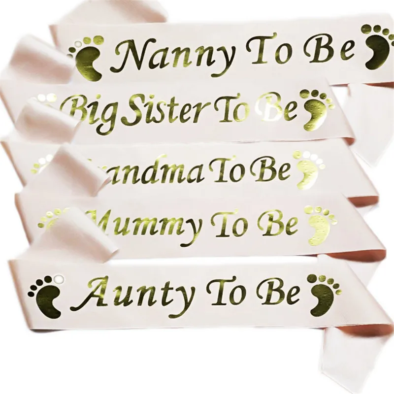 Mom To Be Satin Ribbon Sashes Baby Shower Mommy Shoulder Strap Sash Party Gift Mother Favors Event Supplies