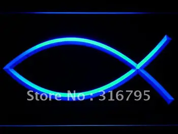 

h001 Jesus Christ Fish LED Neon Light Sign On/Off Switch 20+ Colors 5 Sizes
