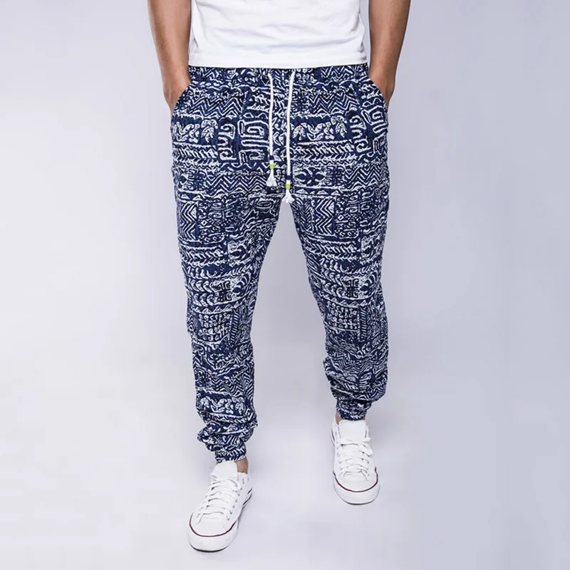 Oeak Men's Fashion Exquisite Print Loose Slim Fit Pants New Fall Cotton Linen Casual Elastic Drawstring Waistband Sport Trousers Oeak Men's Fashion Exquisite Print Loose Slim Fit Pants New Fall Cotton Linen Casual Elastic Drawstring Waistband Sport Trousers