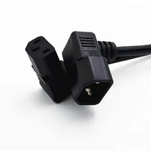 IEC C14 штекер C13 Женский Шнур, C13 C14 двойной угол вниз правый угол кабель питания около 2 футов 0,6 м 1 шт