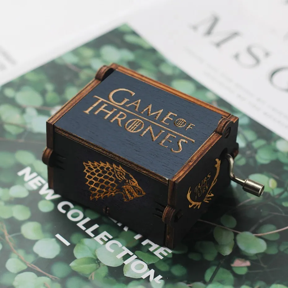 

2019 New Black Series Wood Music Box Game Of Thrones Spirited away Star Wars Hand Cranked For Christmas Gift New Year's Gift