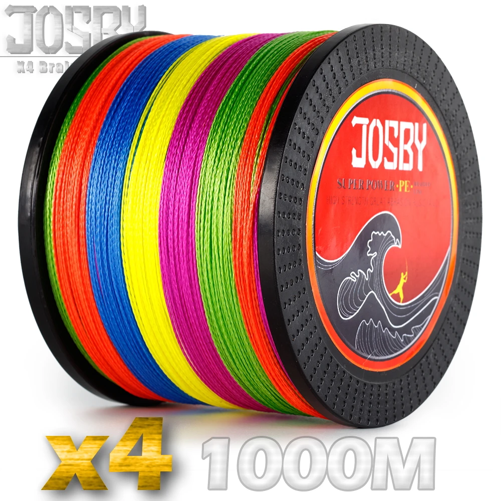 Рыболовная леска JOSBY 4 нити 10LB-85LB 1000 м PE плетеная супер сильная linha multifilamento pesca 9
