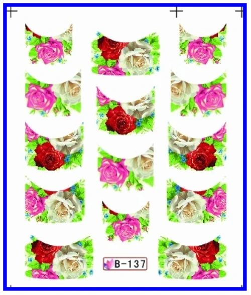 

Nail Sticker FRENCH SMILE FLORAL FLOWER ROSE BIRD Water Transfers Stickers Nail Decals B133-143