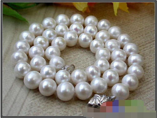 

~~ BJC 00194 ROUND WHITE FRESHWATER PEARL NECKLACE Discount AAA