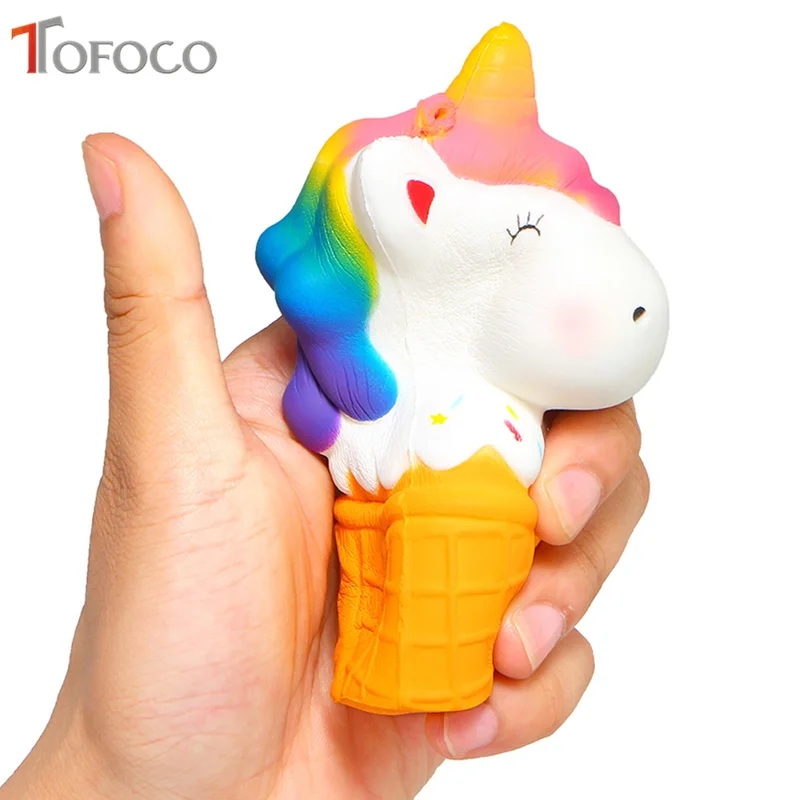 TOFOCO Новый Kawaii мороженое мягкими ООН icorn Jumbo замедлить рост игрушки антистресс Декор торт Squishies Еда Squeeze Ароматические гаджет