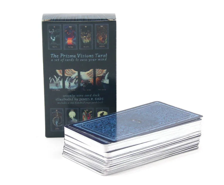 

1Set/79cards 10*5cm English Deck Silver Tarot Cards Trick Wild unknow Plating Prisma Visions Tarot Board Game For Party