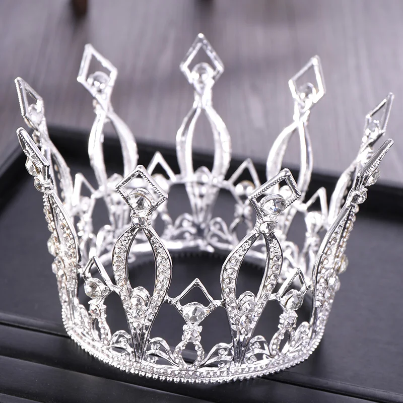 

Fashion Queen King Tiara And Crowns Rose Gold Silver Crystal Rhinestone Women Hair Accessories Wedding Bridal Hair Jewelry Party