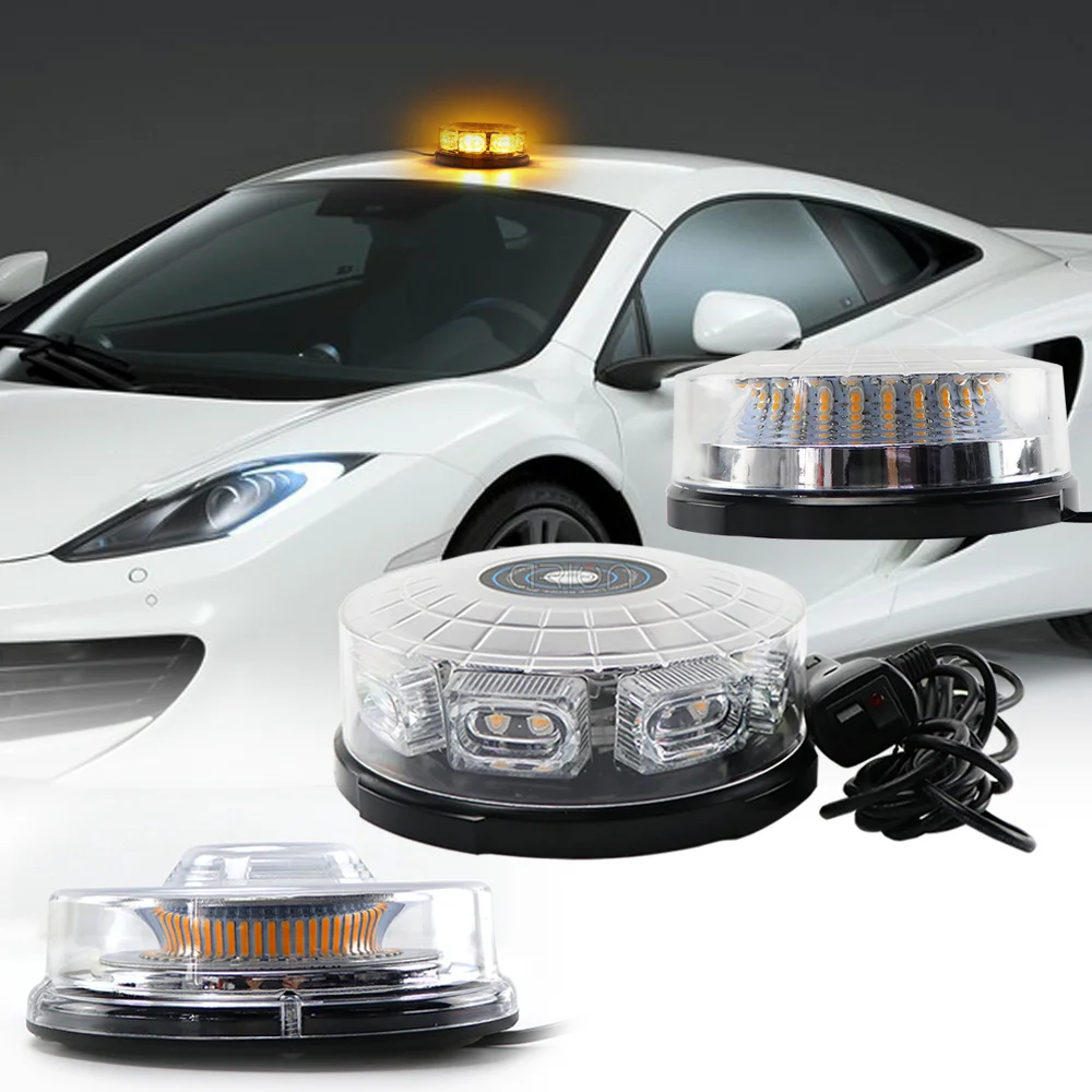

Car Truck Hazard Magnetic Signal Warning Light 12V 24V LED Flash Emergency Beacon Strobe Light bar Lamp Red Blue Amber White